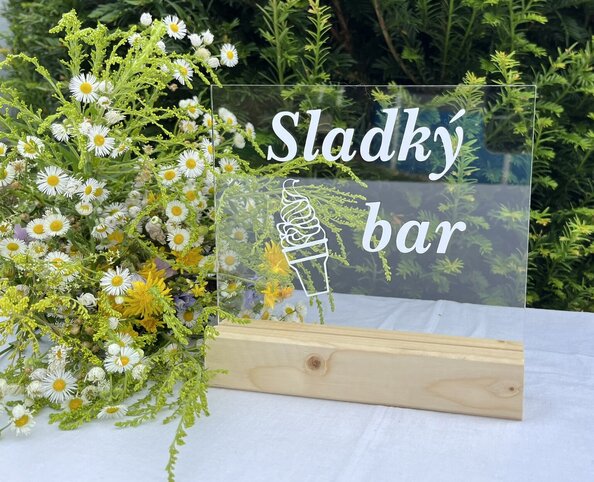 Plexi cedulka: Sladký bar